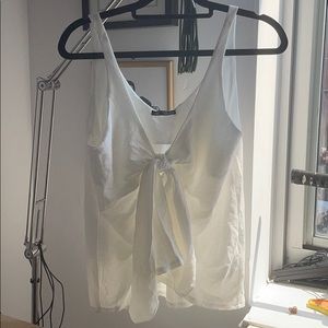 Zara front tie white top sz Sm